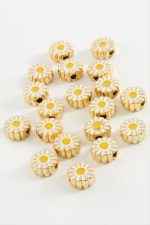 Papatya Mineli Bileklik ve Kolye Ucu Aparatı 1 Adet-Sarı - Görsel 2