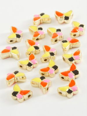 Kelebek Mineli Bileklik ve Kolye Ucu Aparatı 1 Adet-Sarı