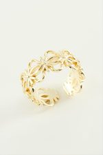 Çiçek Metal Yüzük-Sarı