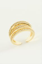 5 Sıra Zirkon Taşlı Yüzük-Sarı - Görsel 2