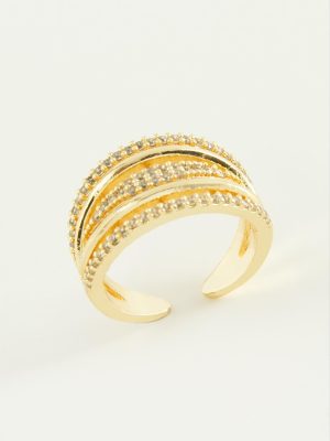 5 Sıra Zirkon Taşlı Yüzük-Gümüş Rengi