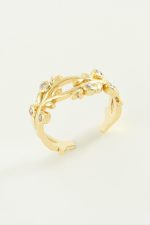 Ağaç Taşlı Metal Yüzük-Sarı - Görsel 2