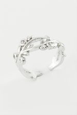 Ağaç Taşlı Metal Yüzük-Gümüş Rengi - Görsel 2