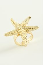 Deniz Yıldızı Metal Yüzük-Sarı - Görsel 2