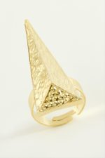 Piramit Metal Yüzük-Sarı - Görsel 2