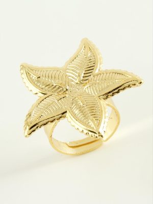 Çiçek Metal Yüzük-Sarı