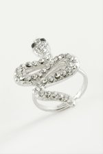 Yılan Taşlı Yüzük-Gümüş Rengi - Görsel 2