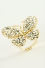 Kelebek Taşlı Yüzük-Sarı - Görsel 2