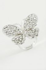 Kelebek Taşlı Yüzük-Gümüş Rengi