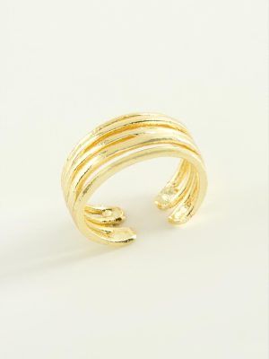 Çift Sıra Metal Yüzük-Sarı