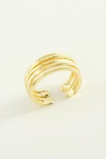 Çift Sıra Metal Yüzük-Sarı - Görsel 2