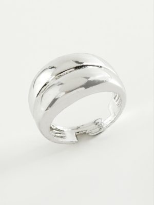 Çift Sıra Metal Yüzük-Gümüş Rengi