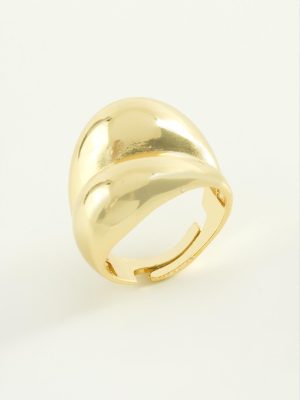 Oval Metal Yüzük-Sarı