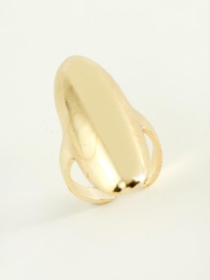 Oval Metal Yüzük-Sarı