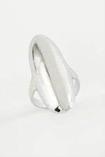 Oval Metal Yüzük-Gümüş Rengi - Görsel 2