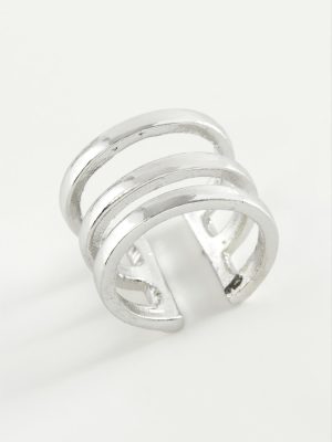 3 Sıra Metal Yüzük-Gümüş Rengi