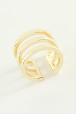 3 Sıra Metal Yüzük-Sarı - Görsel 2