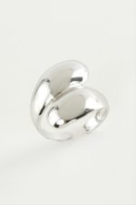 Su Damlası Metal Yüzük-Gümüş Rengi - Görsel 2