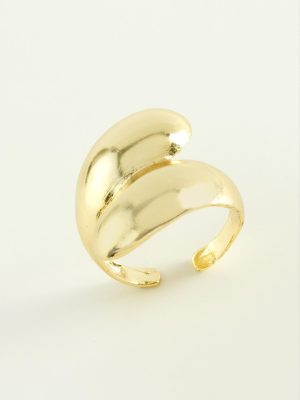 Su Damlası Metal Yüzük-Sarı