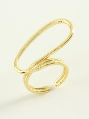 Oval Metal Yüzük-Sarı