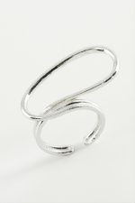 Oval Metal Yüzük-Gümüş Rengi - Görsel 2