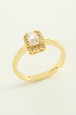 Baget Taşlı Yüzük-Sarı - Görsel 2