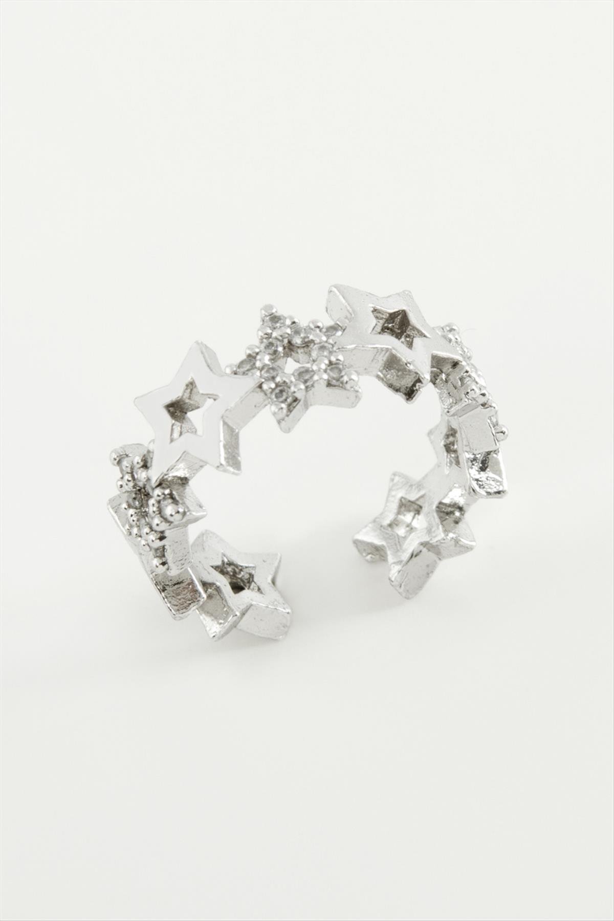 1209356_yildiz-zirkon-tasli-yuzuk-42ae-.jpg Yıldız Zirkon Taşlı Yüzük-Gümüş Rengi - Görsel 2