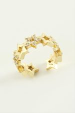 Yıldız Zirkon Taşlı Yüzük-Gümüş Rengi