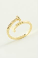 Çivi Zirkon Taşlı Yüzük-Sarı - Görsel 2