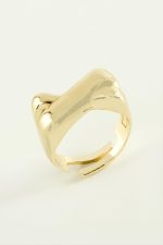 Çapraz Metal Yüzük-Sarı - Görsel 2