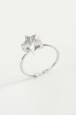 Dikdörtgen Taşlı Yüzük-Gümüş Rengi - Görsel 2