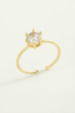 Zirkon Tektaşlı Yüzük-Sarı