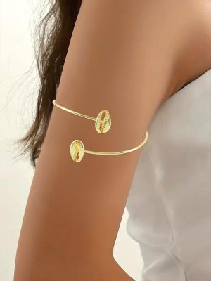 İstiridye Figürlü Üst Kol Pazu Bilekliği-Sarı