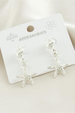 Deniz Yıldızı Metal Küpe-Gümüş Rengi - Görsel 2