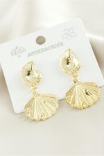 İstiridye Metal Küpe-Sarı - Görsel 2