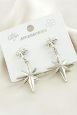 Şimşek Metal Küpe-Gümüş Rengi - Görsel 2