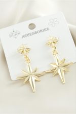 Şimşek Metal Küpe-Sarı