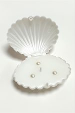 İstiridye Kutulu Mum-Beyaz