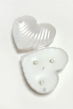 Kalp Kutulu Mum-Beyaz