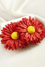 Papatya Zr Model Küpe-Kırmızı