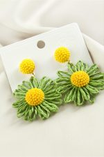 Papatya Zr Model Küpe-Yeşil