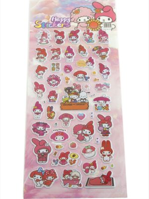 Happy Kabartmalı Sticker-Pembe