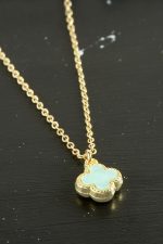 Çiçek Polyester Kolye-Yeşil - Görsel 2