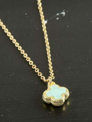 Çiçek Polyester Kolye-Yeşil