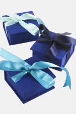 Süet Lüx Set Kolye Kutusu-Lacivert - Görsel 2