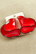 Oval Zr Model Küpe-Kırmızı - Görsel 2