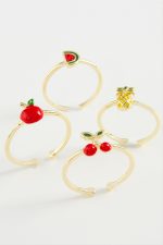 Meyveli Karışık Lüks Eklem Yüzük 1 Adet-Kırmızı - Görsel 4