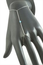 Damla Turkuaz Zirkon Taşlı Lüks Çelik Şahmeran-Gümüş Rengi