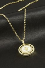 Ftm Ana Eli Lüks Çelik Kolye-Sarı