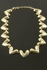 Kalp Lüks Yaka Kolye-Sarı